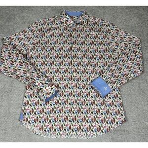 NeroSFumato Positano Mens XXL Parrot Toucan Birds Tropical‎ Button Down Colorful